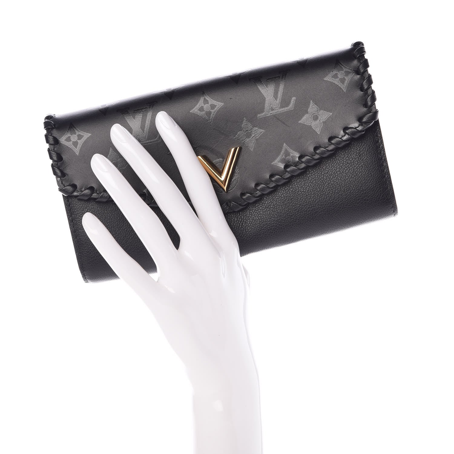 Louis Vuitton Monogram Cuir Plume Very Wallet Black 2 of 13