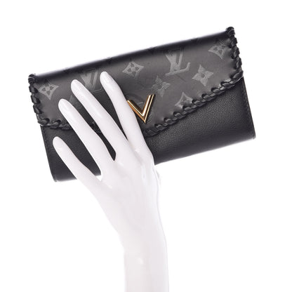 Louis Vuitton Monogram Cuir Plume Very Wallet Black 2 of 13