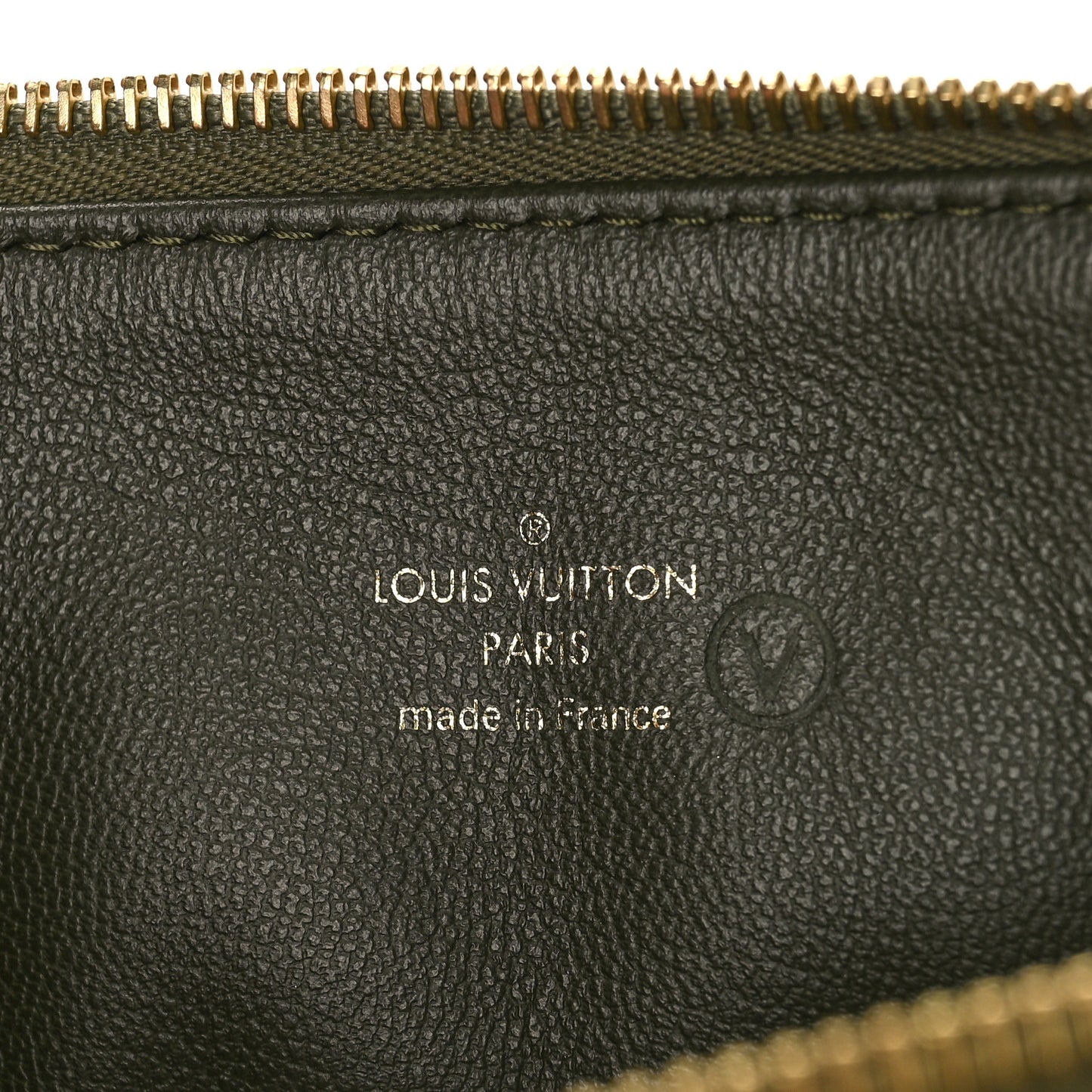 Lambskin Embossed Monogram Coussin MM Khaki