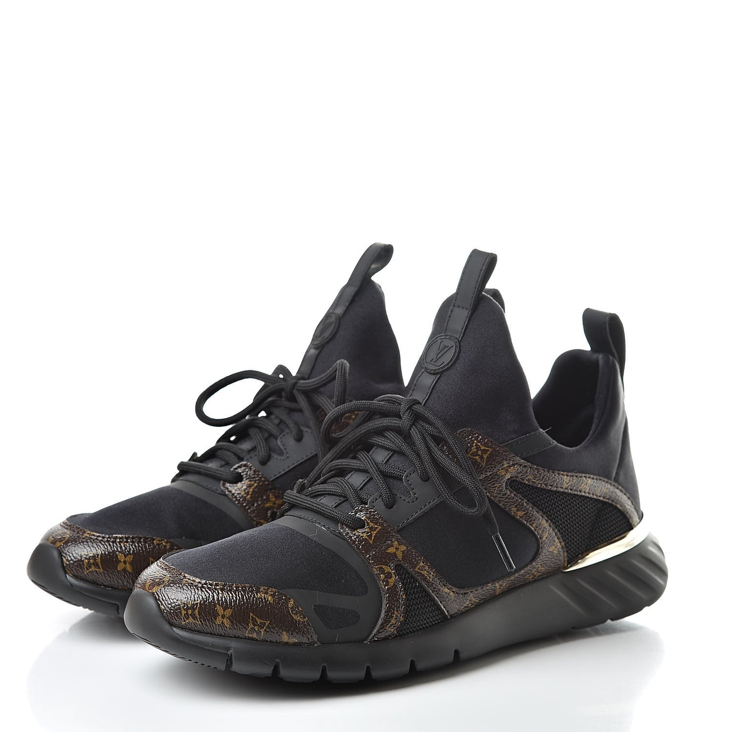 Technical Nylon Monogram Rubber Aftergame Sneakers 38 Black