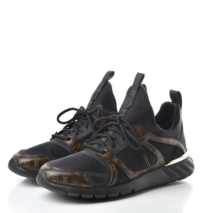 Louis Vuitton Technical Nylon Monogram Rubber Aftergame Sneakers 38 Black 3 of 9