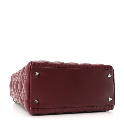 Christian Dior Lambskin Cannage Medium Lady Dior Burgundy 4 of 10
