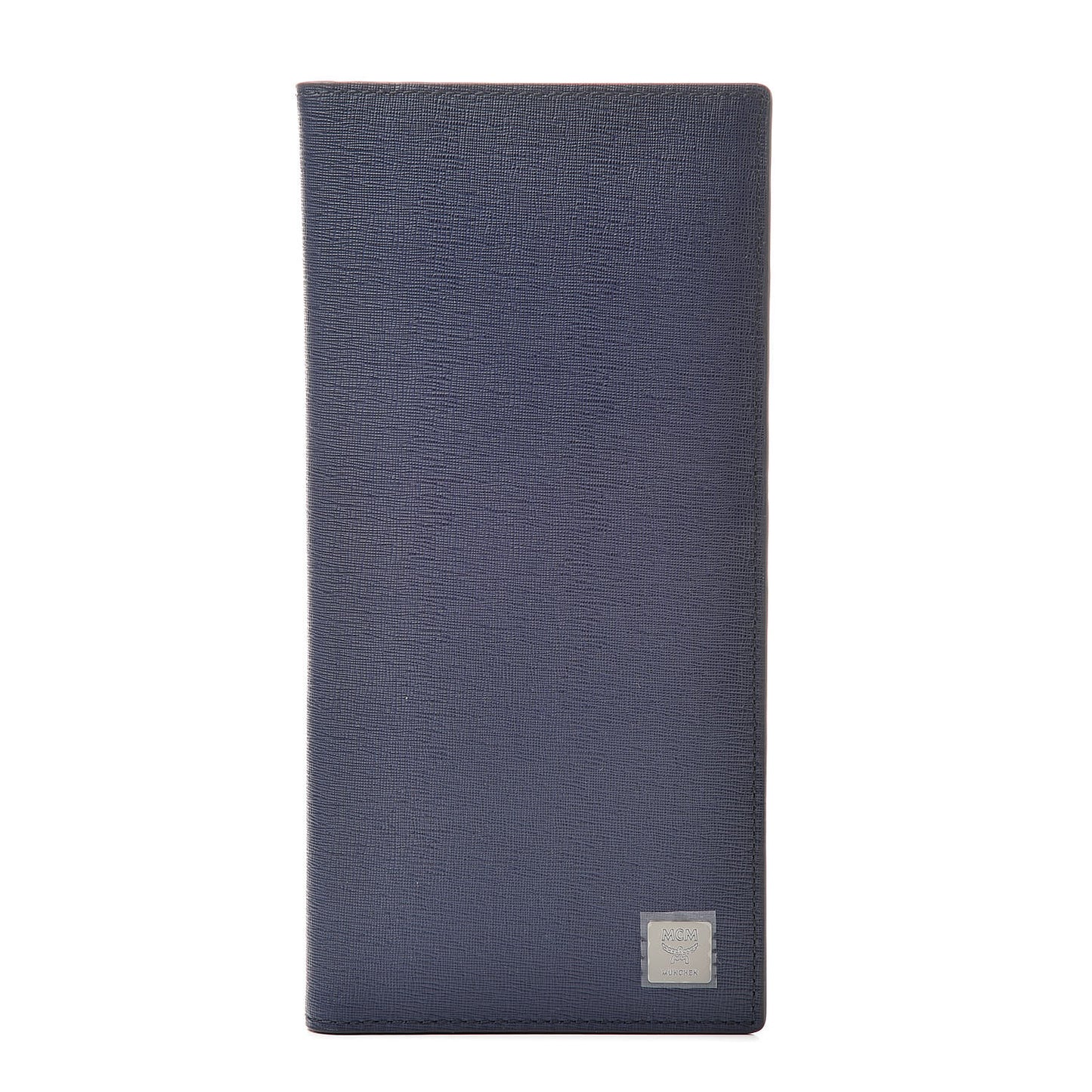 Calfskin Bifold Long Wallet Pistol Blue