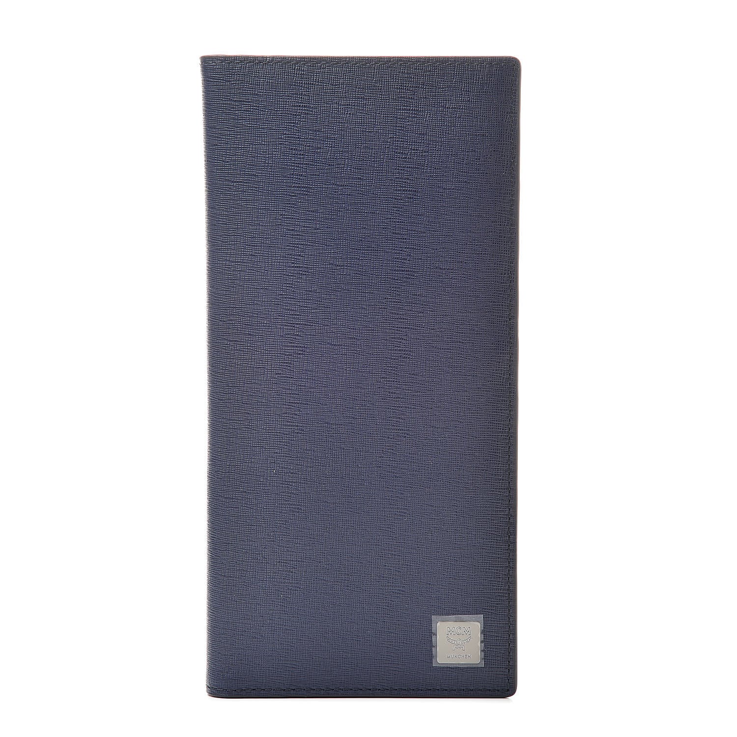 MCM Calfskin Bifold Long Wallet Pistol Blue 1 of 8