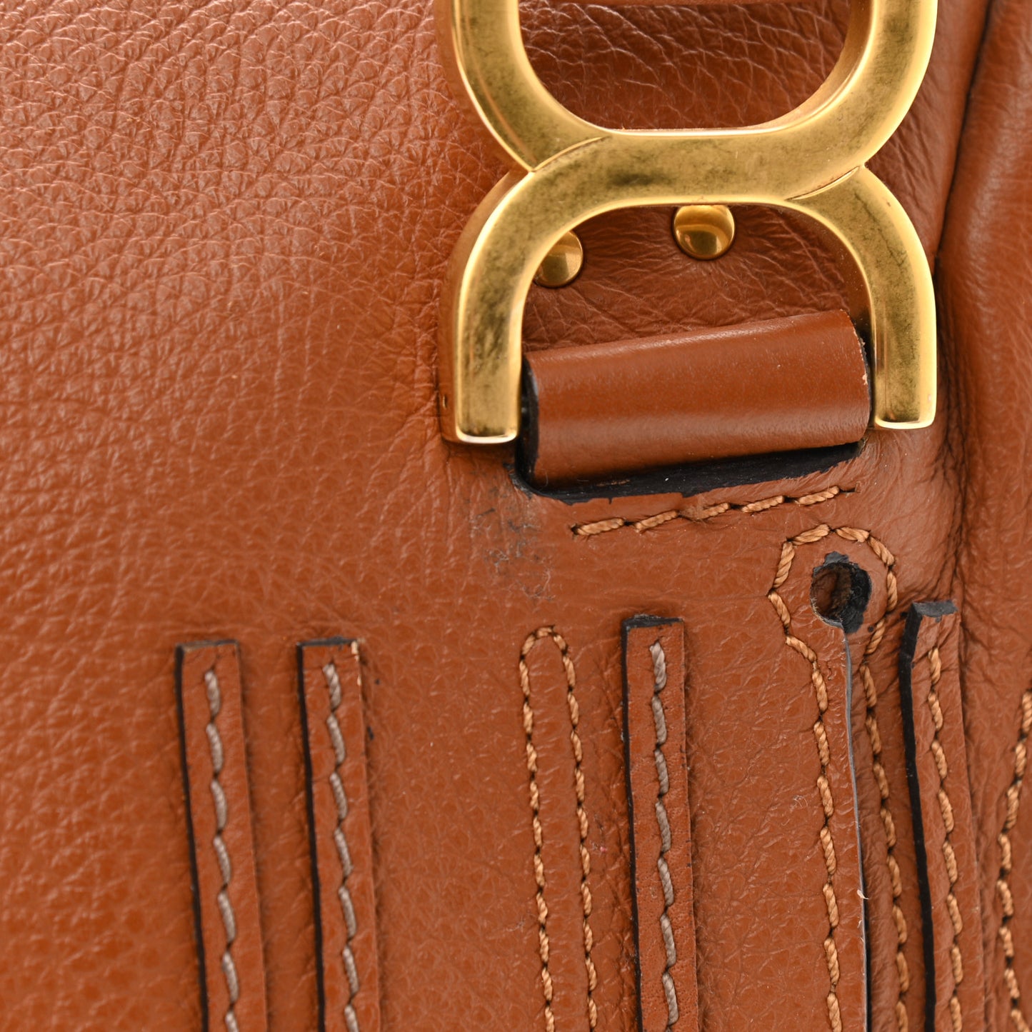Calfskin Small Marcie Satchel Tan