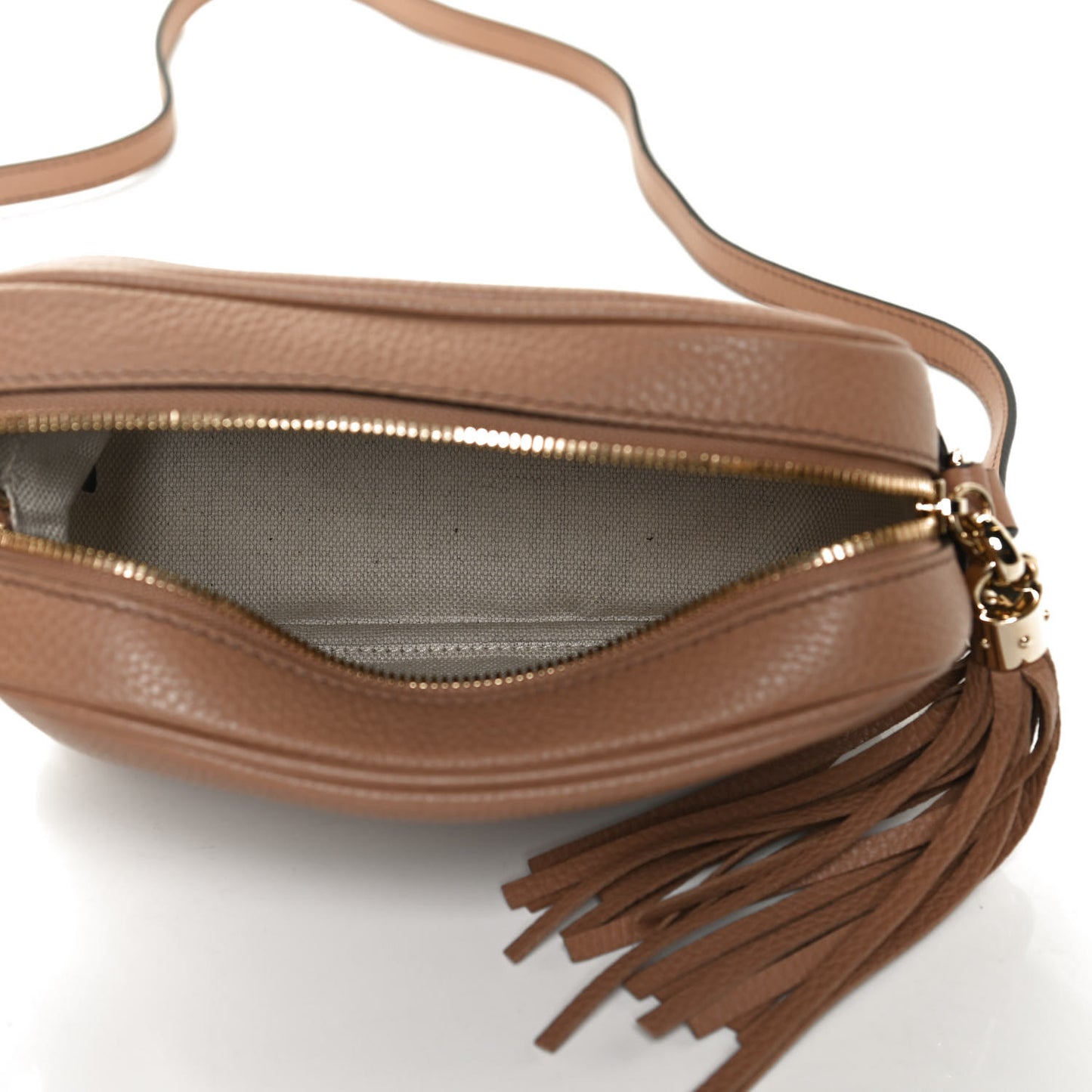 Pebbled Calfskin Small Soho Disco Bag Camelia