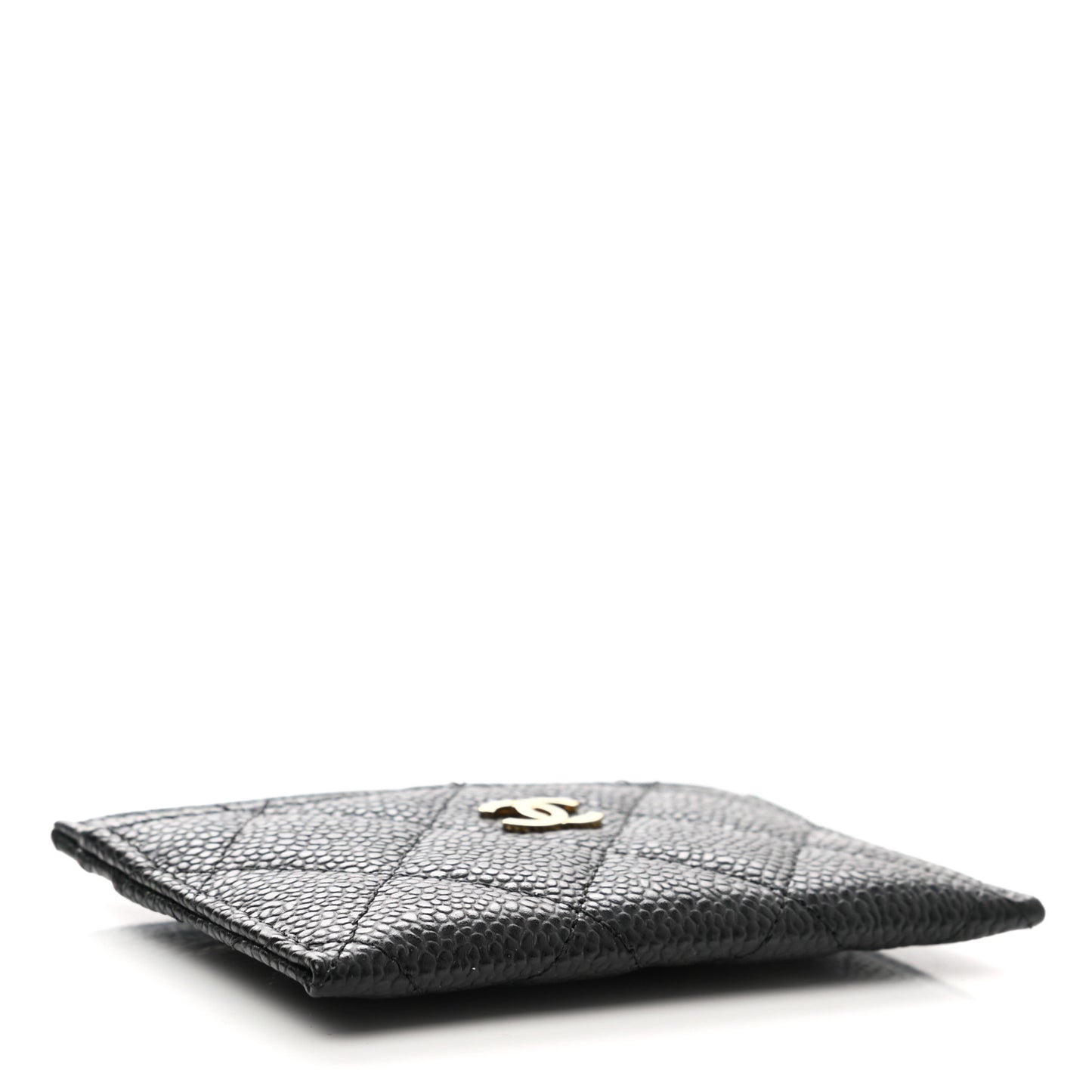 Caviar Quilted Card Holder Black