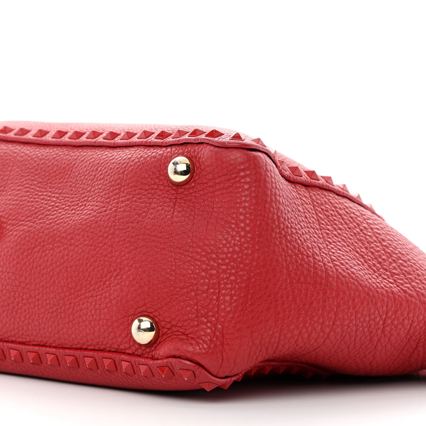 Vitello Monochrome Medium Rockstud Tote Rosso Valentino