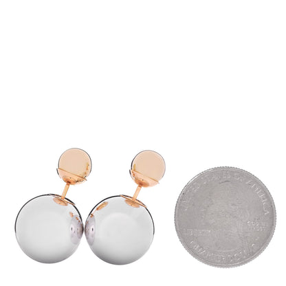 Christian Dior Mise En Dior Tribal Earrings Rose Gold Silver 2 of 4