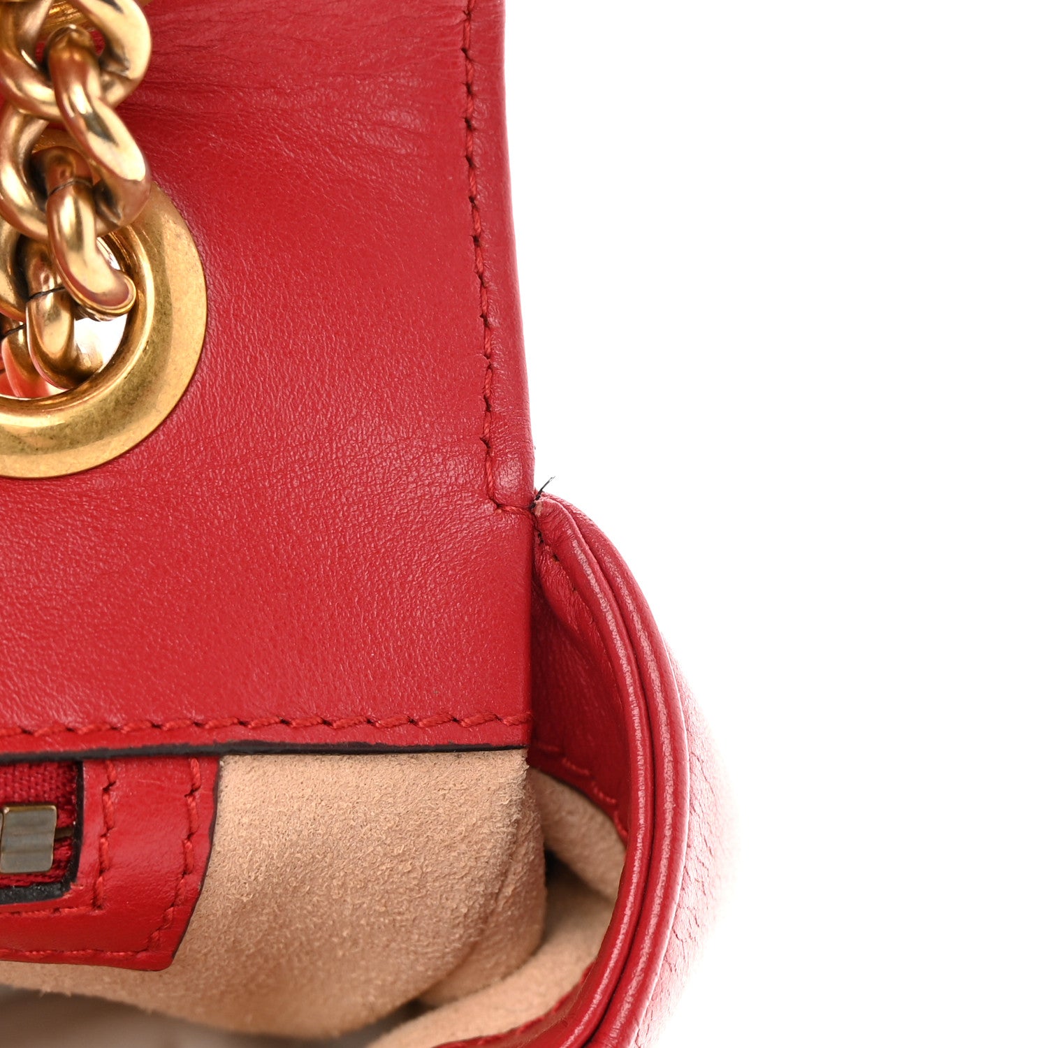 Gucci Calfskin Matelasse Small GG Marmont Shoulder Bag Hibiscus Red 12 of 16