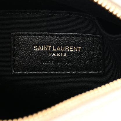 Saint Laurent Grain De Poudre Matelasse Chevron Quilted Round Vinyle Camera Bag Crema Soft 6 of 11