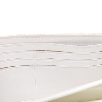 Chanel Tweed Quilted Zip Flap Wallet White 8 of 13