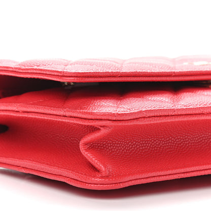Chanel Caviar Quilted Wallet On Chain WOC Red 10 of 12