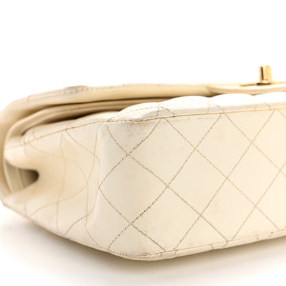 Chanel Lambskin Quilted Medium Double Flap White White 9 of 12