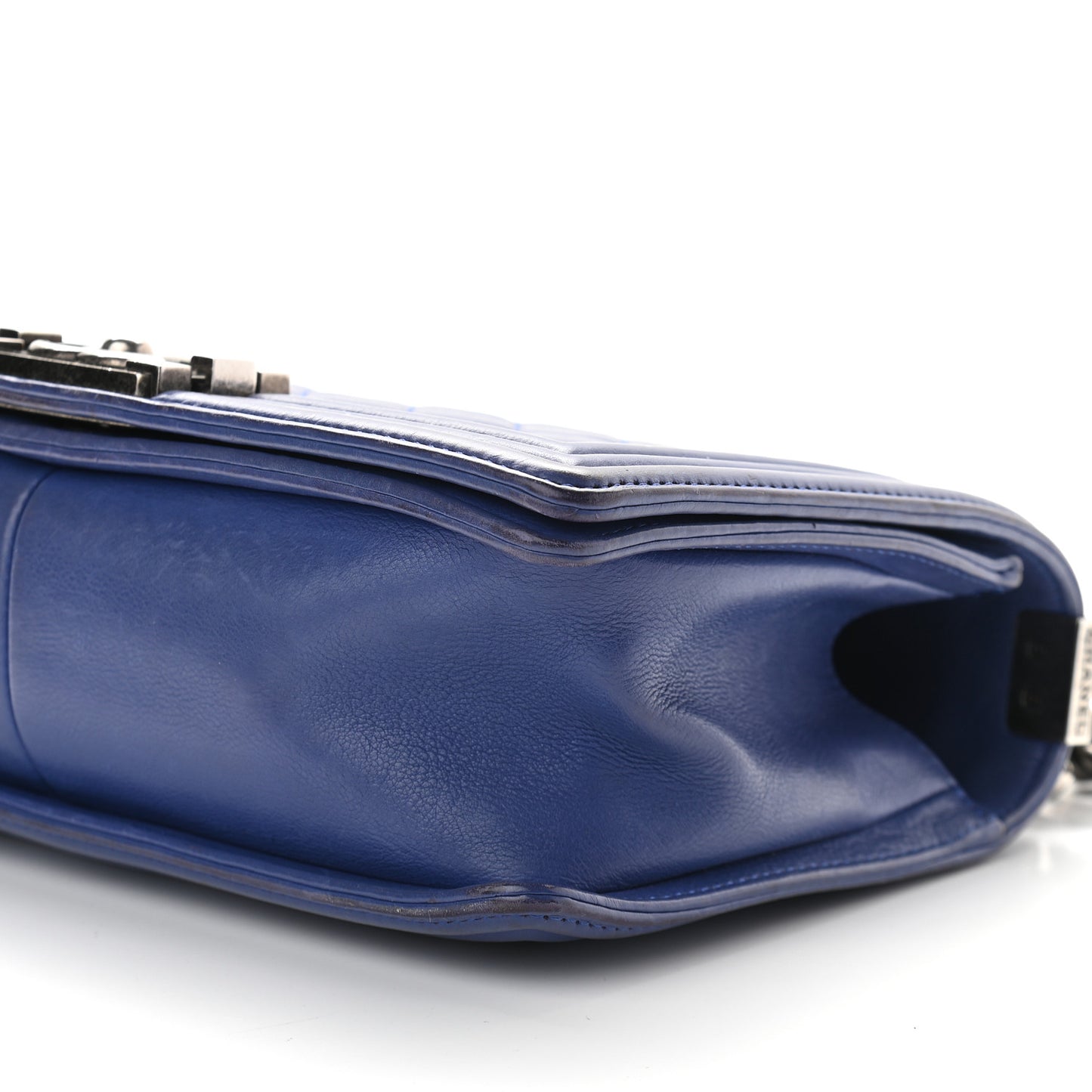 Calfskin Quilted Medium Boy Flap Blue