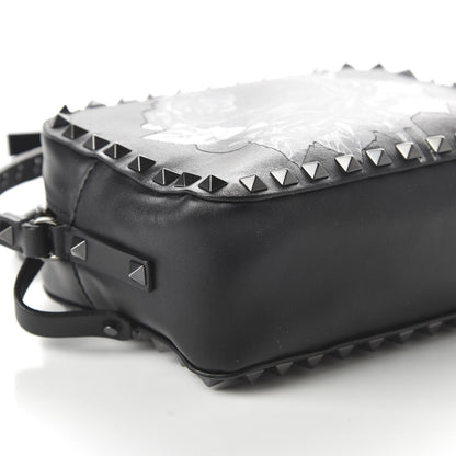 Valentino Garavani X UNDERCOVER Calfskin Rockstud Rose Print Camera Crossbody Bag Black 6 of 9