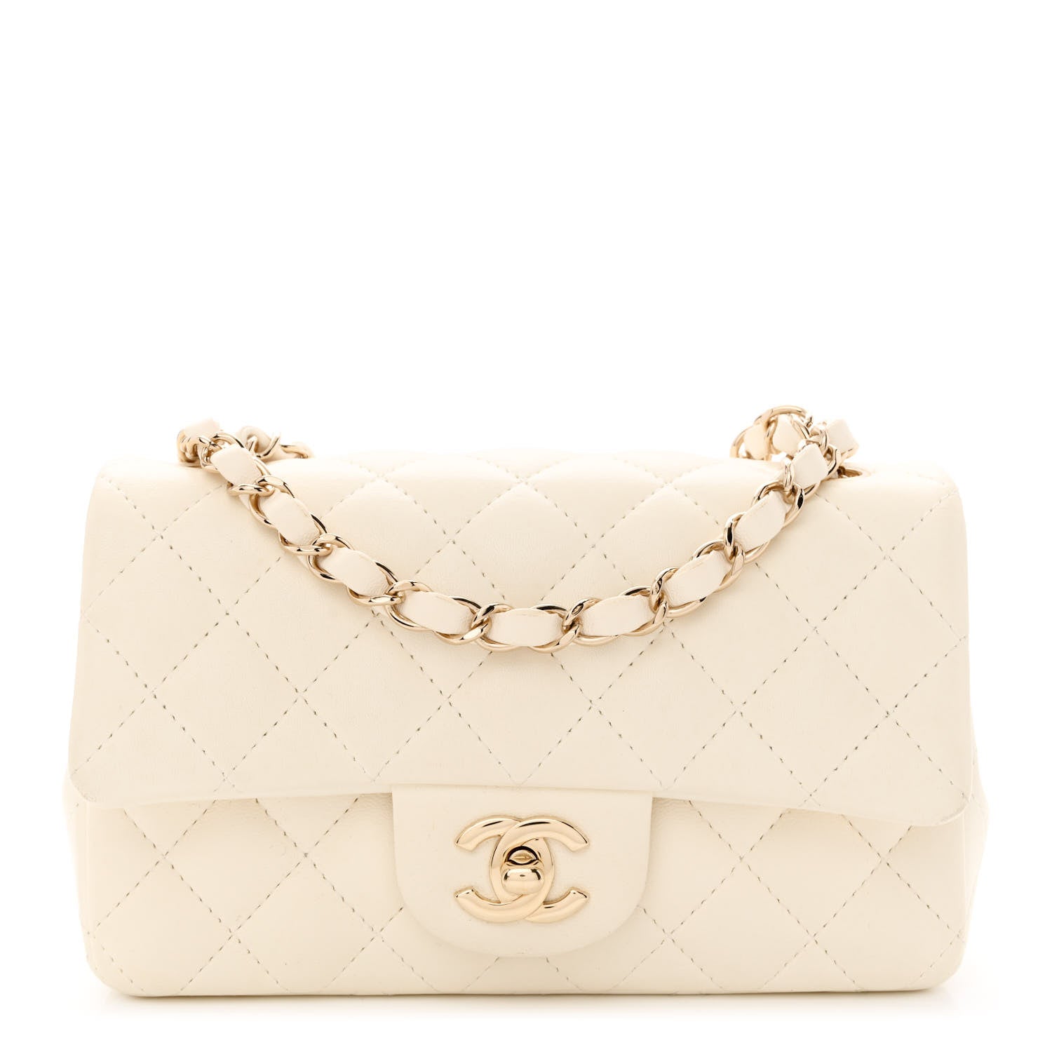 Chanel Lambskin Quilted Mini Rectangular Flap White 1 of 13