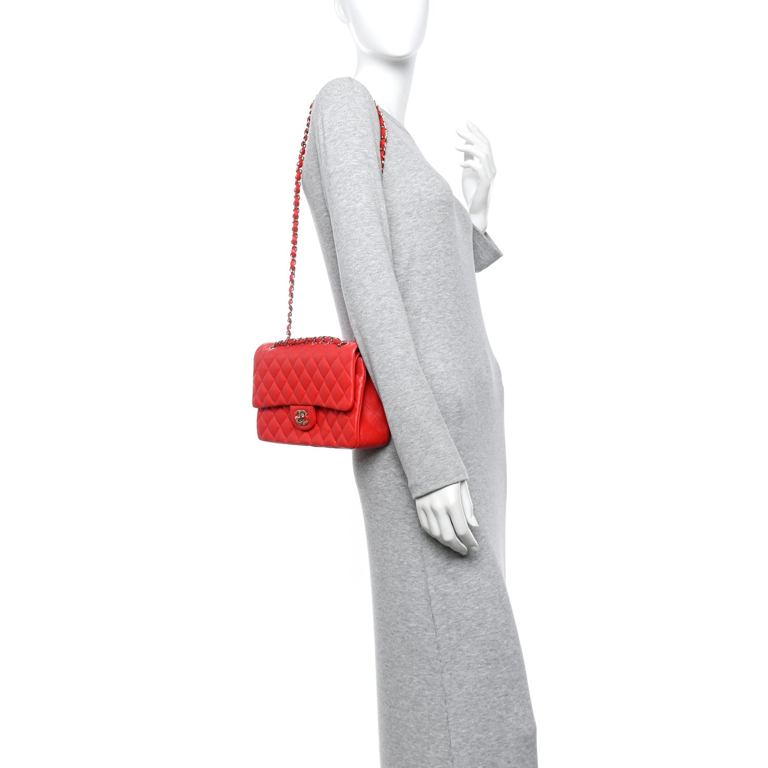 Chanel Lambskin Quilted Medium Double Flap Red 2 of 12