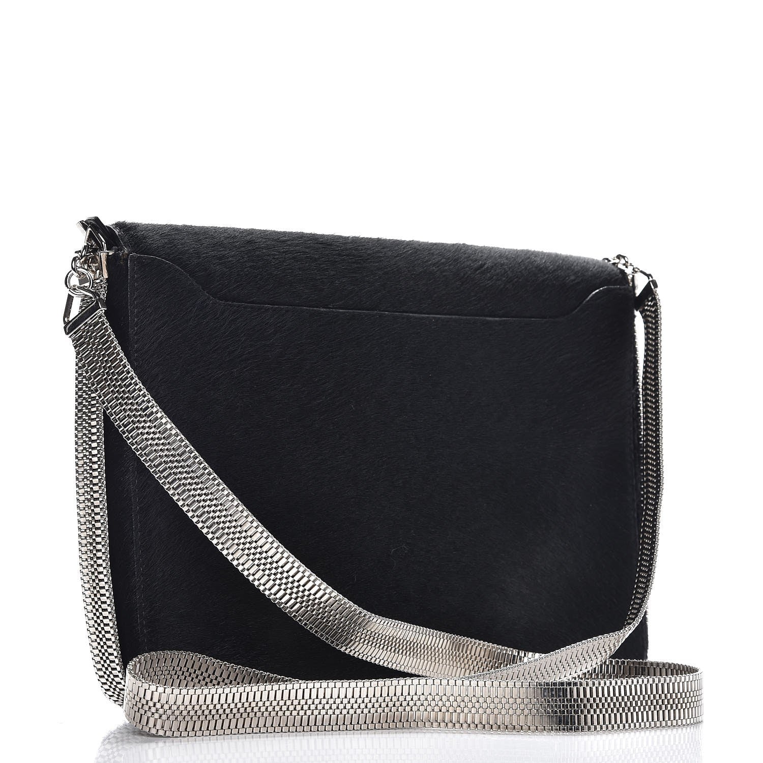 Givenchy Calf Hair Shark Lock Envelope Shoulder Bag Black 3 of 8