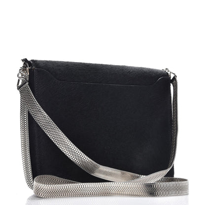 Givenchy Calf Hair Shark Lock Envelope Shoulder Bag Black 3 of 8