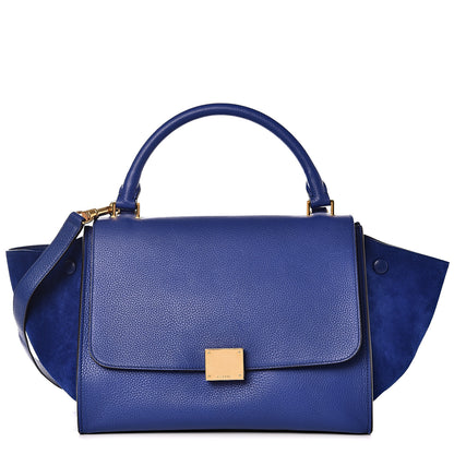 Celine Drummed Calfskin Suede Small Trapeze Indigo 1 of 10