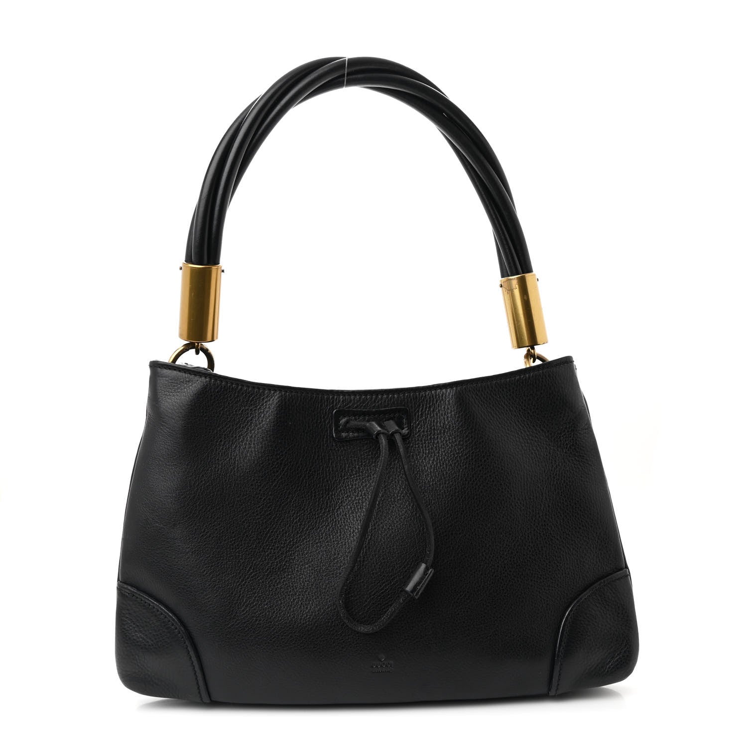 Gucci Pebbled Calfskin Drawstring Shoulder Bag Black 1 of 10