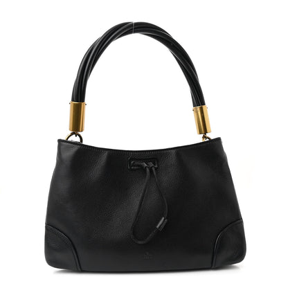 Gucci Pebbled Calfskin Drawstring Shoulder Bag Black 1 of 10