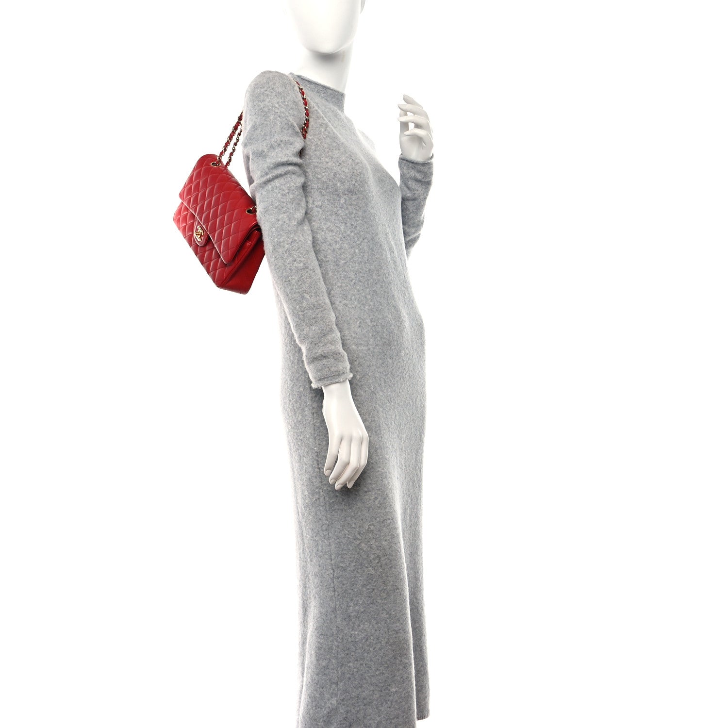 Chanel Lambskin Quilted Medium Double Flap Red 2 of 9