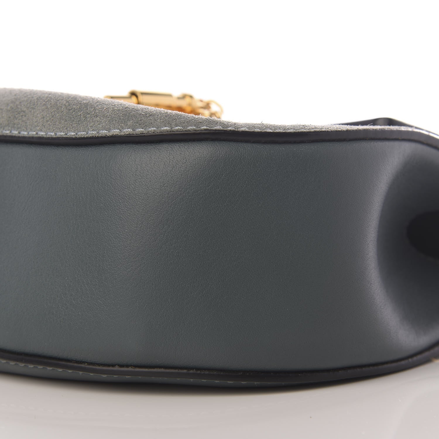 Chloe Suede Smooth Calfskin Drew Shoulder Bag Cloudy Blue 6 of 8
