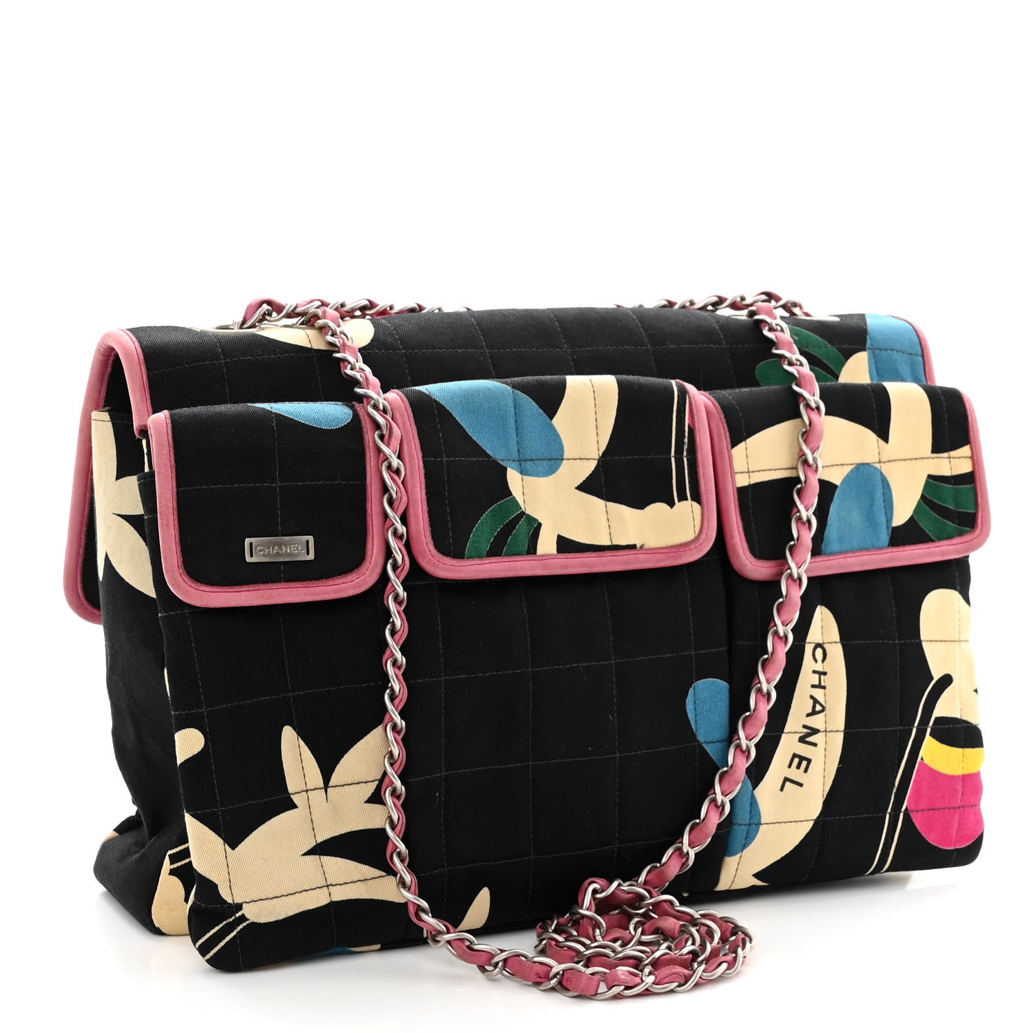 Chanel Canvas Chocolate Bar Quilted Flap Multicolor 3 of 13