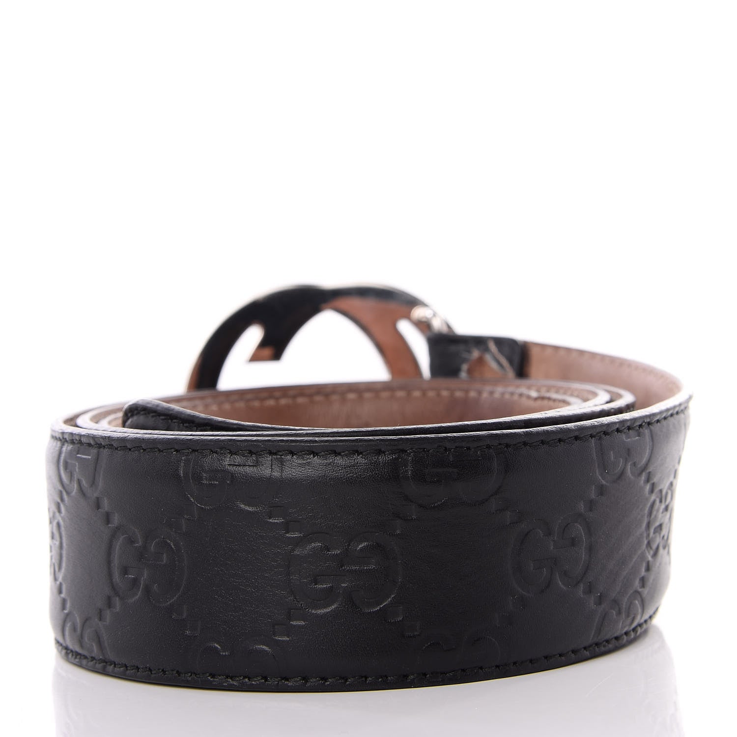 Gucci Guccissima Signature Interlocking G 40mm Belt 105 42 Black 3 of 5