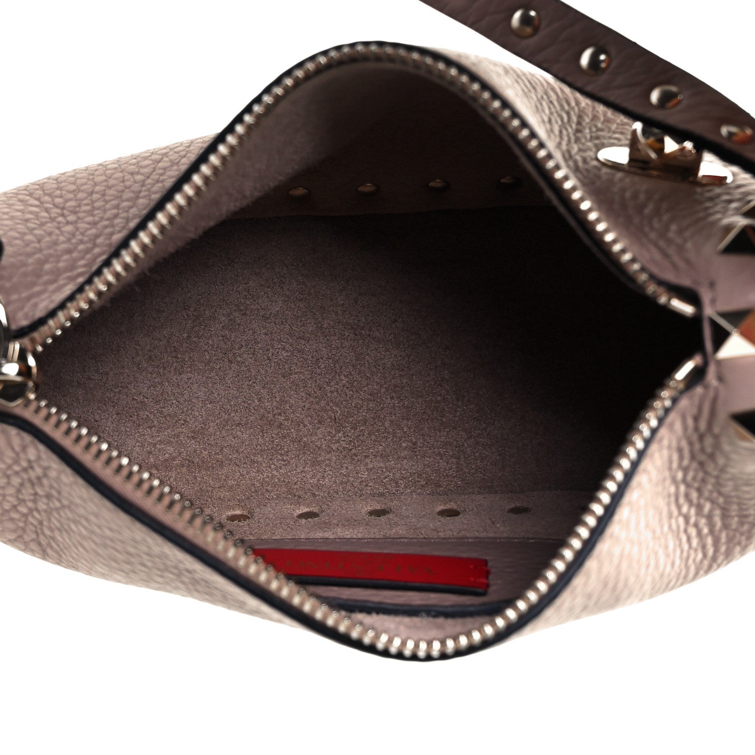 Valentino Garavani Pebbled Calfskin Small Rockstud Flip Lock Shoulder Bag Poudre 4 of 8
