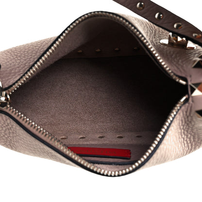 Valentino Garavani Pebbled Calfskin Small Rockstud Flip Lock Shoulder Bag Poudre 4 of 8