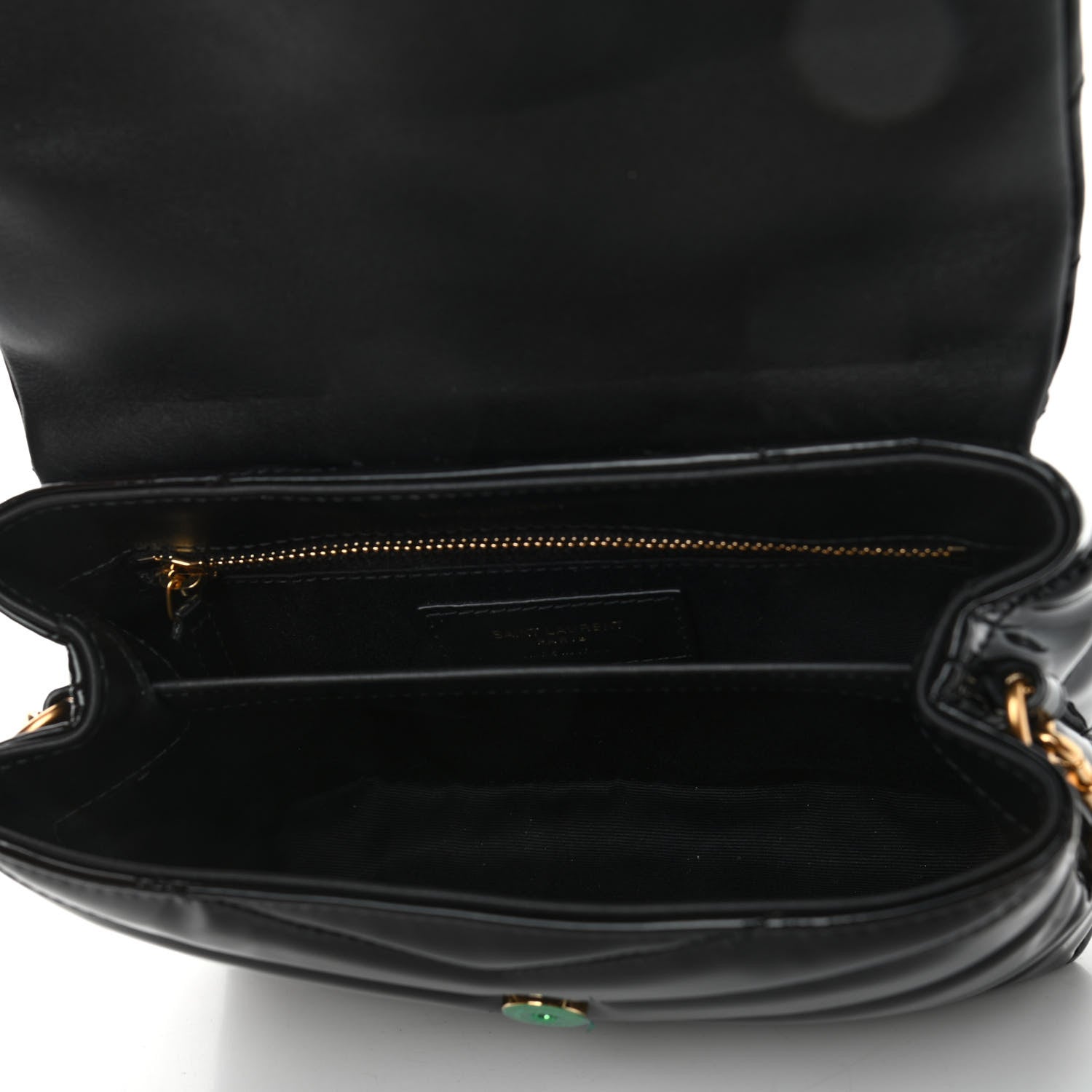 Saint Laurent Patent Y Quilted Monogram Toy Loulou Crossbody Bag Black 4 of 4