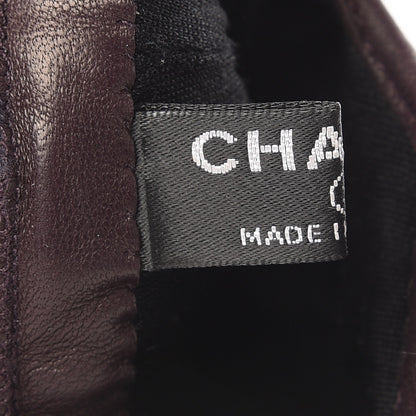 Chanel Silk Lambskin Knit CC Gloves 7.5 Dark Purple 4 of 7