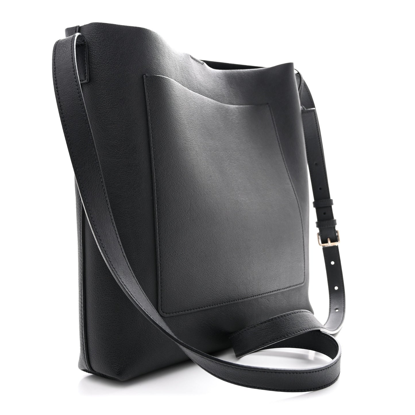 Calfskin Bold Shopping Tote Black
