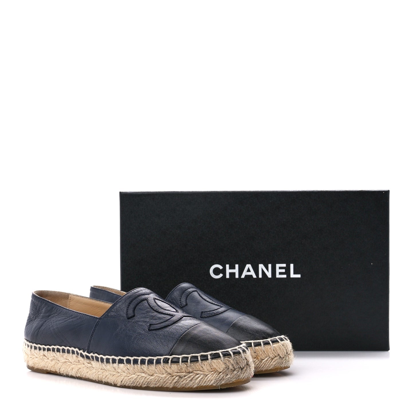 Lambskin CC Espadrilles 35 Navy Black