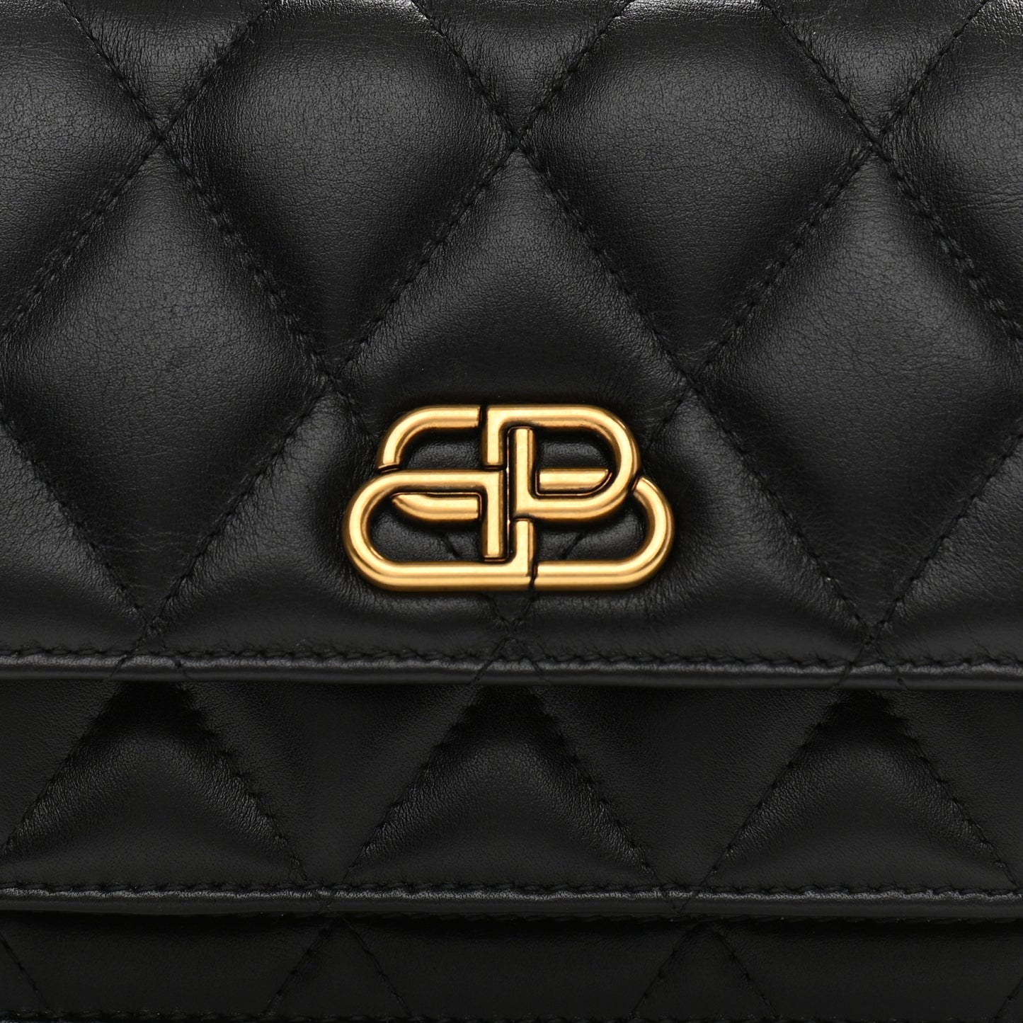 Nappa Calfskin Quilted XS Sharp Top Handle Bag Black