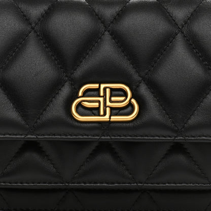 Balenciaga Nappa Calfskin Quilted XS Sharp Top Handle Bag Black 7 of 11