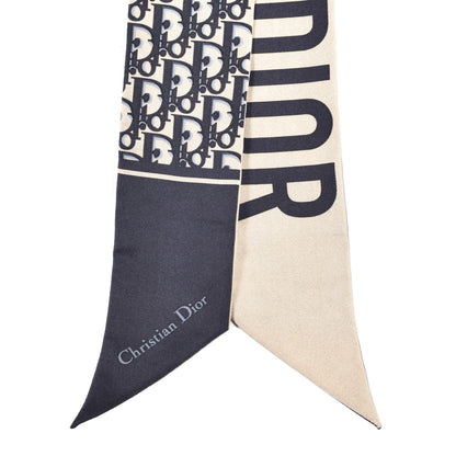 Christian Dior Silk Oblique Mitzah Scarf Blue 2 of 3