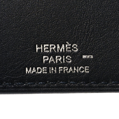 Hermes Polished Lizard Evercolor Sombrero II Les Petits Chevaux Card Holder Black Ficelle 6 of 10