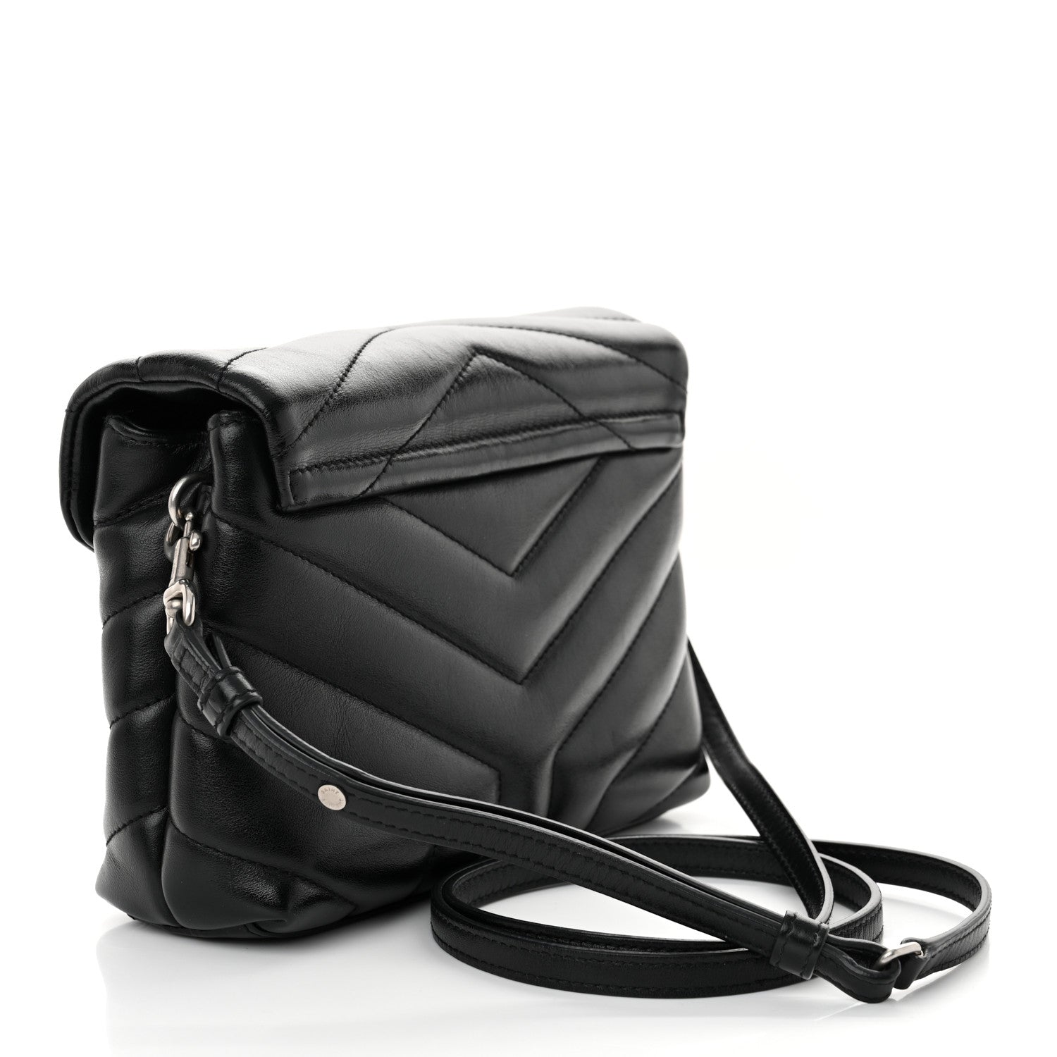 Saint Laurent Calfskin Y Quilted Monogram Toy Loulou Crossbody Bag Black 3 of 12