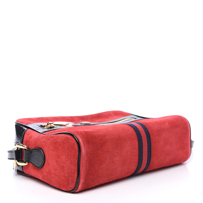 Gucci Suede Patent Web Small Ophidia Shoulder Bag Hibiscus Red Black 3 of 11