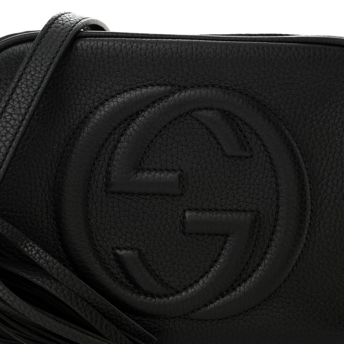 Pebbled Calfskin Small Soho Disco Bag Black