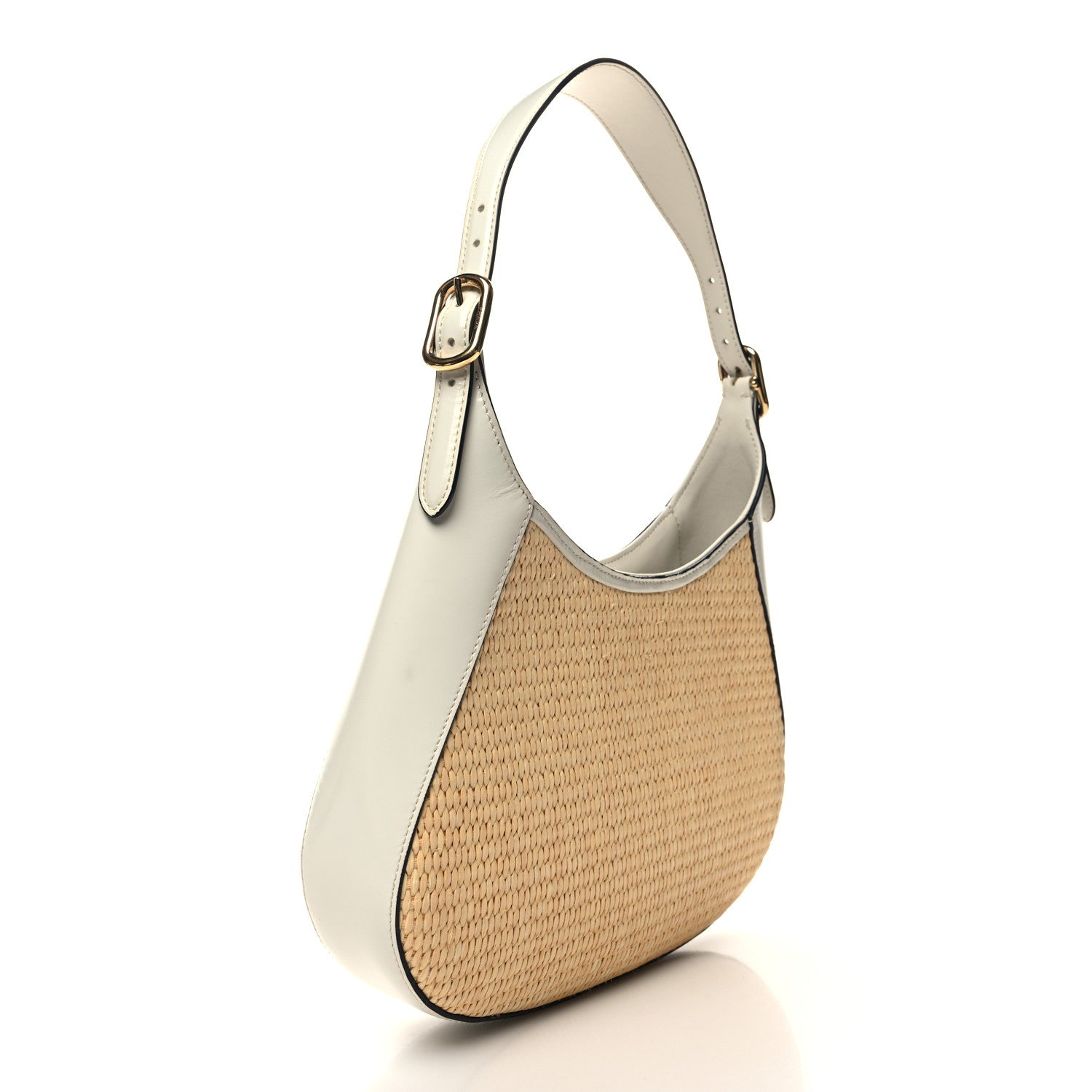 Prada Paglia Spazzolato Shoulder Bag Naturale White 3 of 11