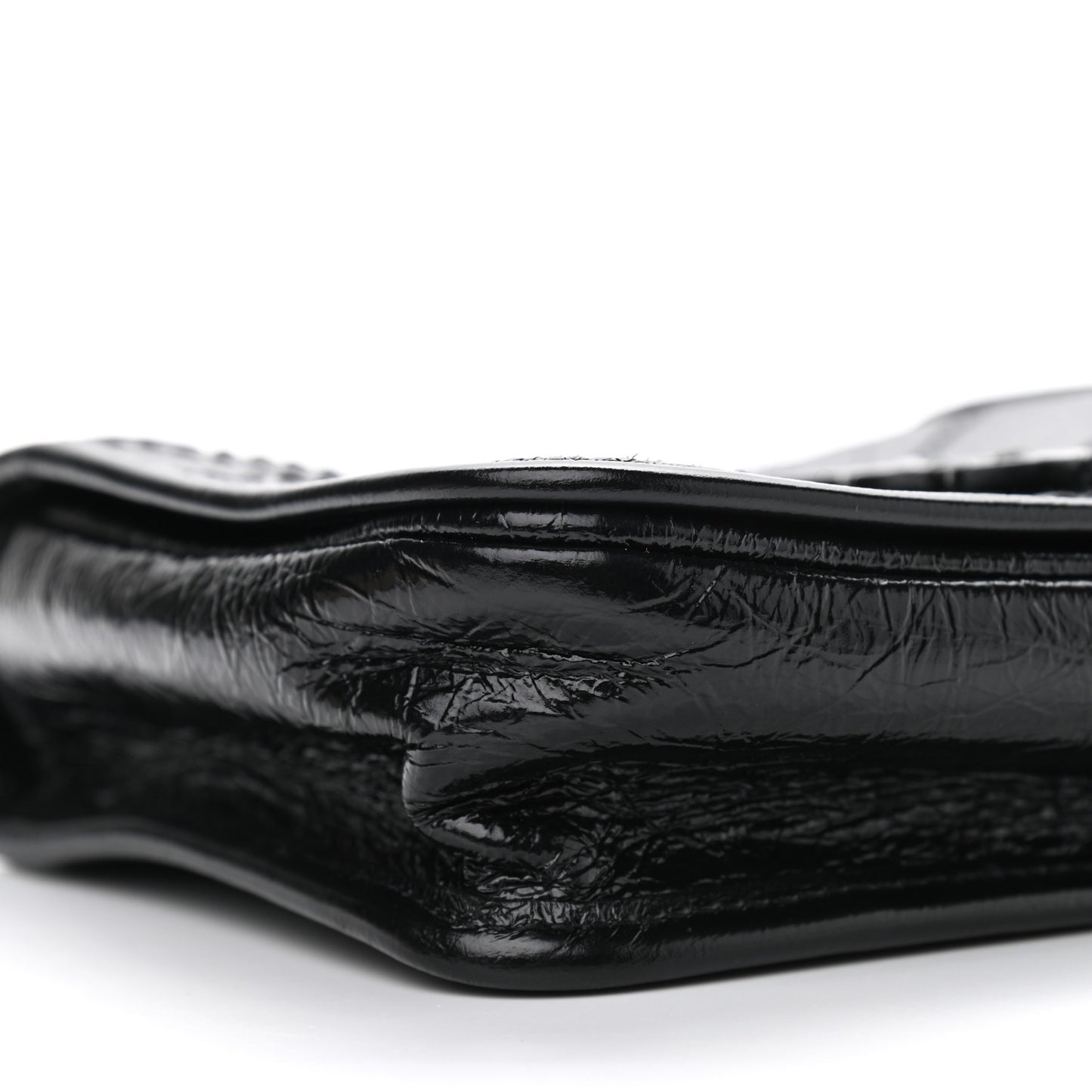 Crinkled Calfskin Matelasse Monogram Niki Chain Wallet Black