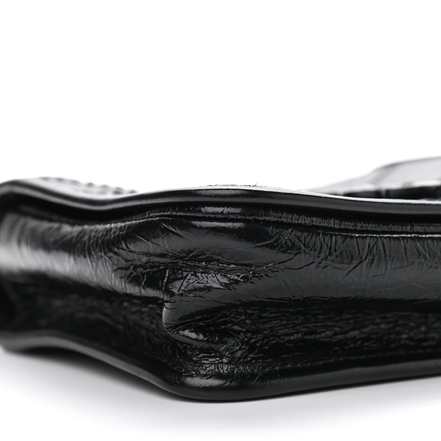 Saint Laurent Crinkled Calfskin Matelasse Monogram Niki Chain Wallet Black 8 of 12