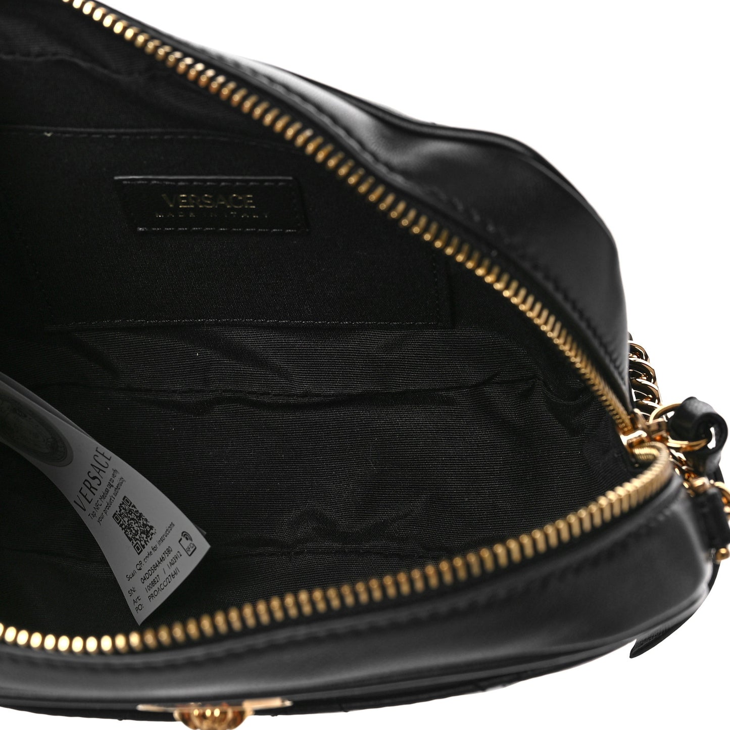 Nappa Quilted Medusa Camera Bag Black