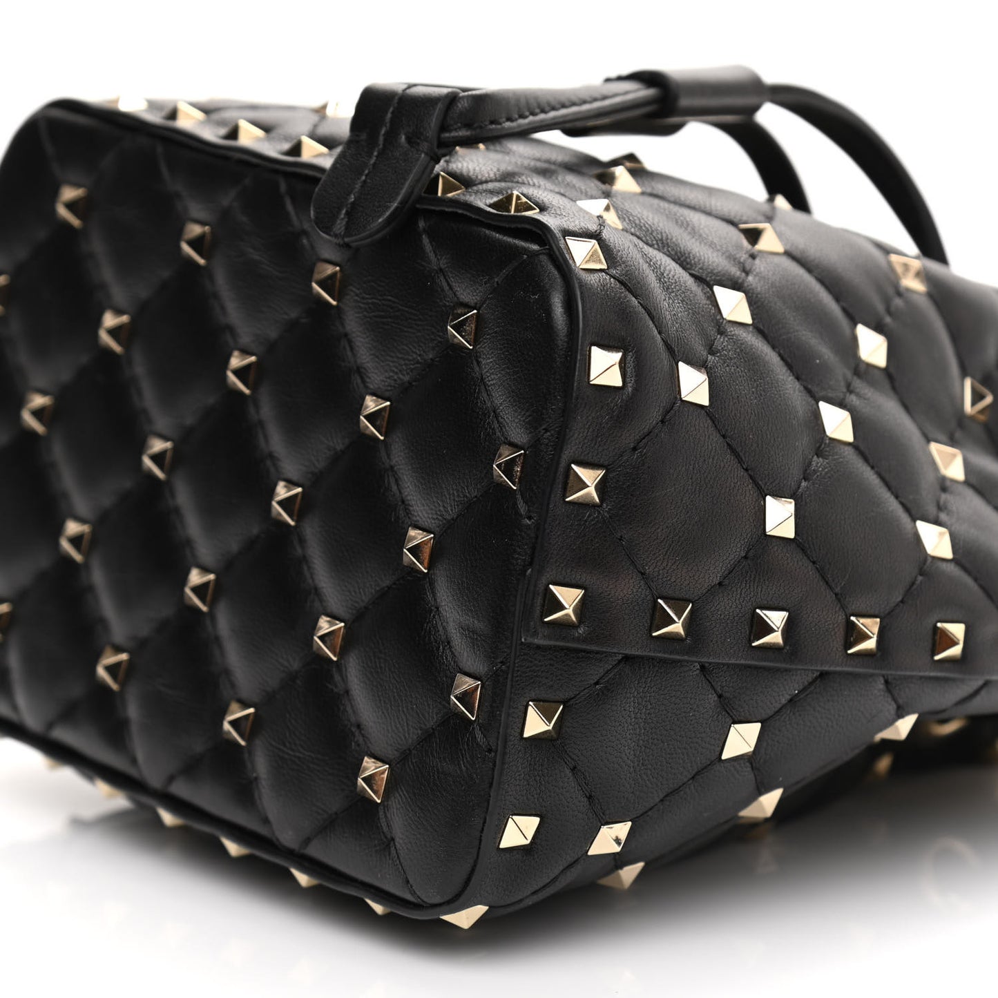 Nappa Mini Rockstud Spike Bucket Bag Black