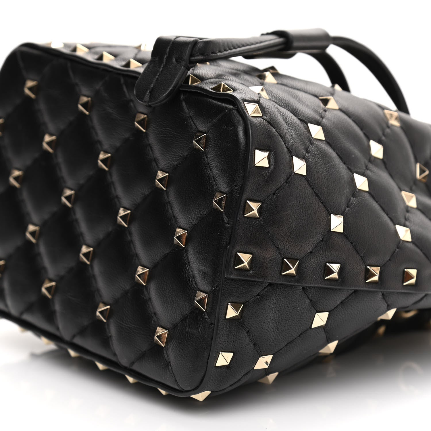 Valentino Garavani Nappa Mini Rockstud Spike Bucket Bag Black 9 of 9